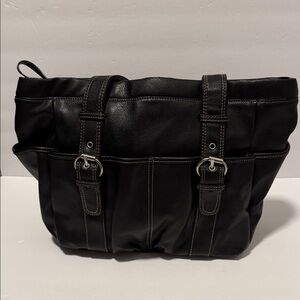 Black Leather Tote Bag